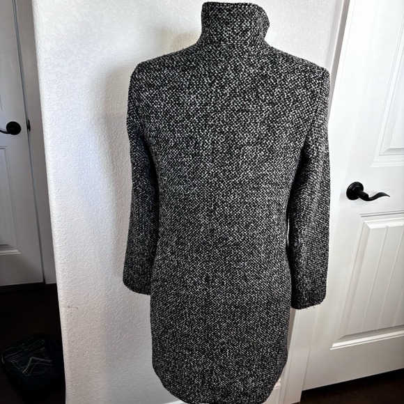 Old Navy Women Sz XS Zipper Funnel Neck Coat Black Wool Blend Jacket Classic - Picture 9 of 16